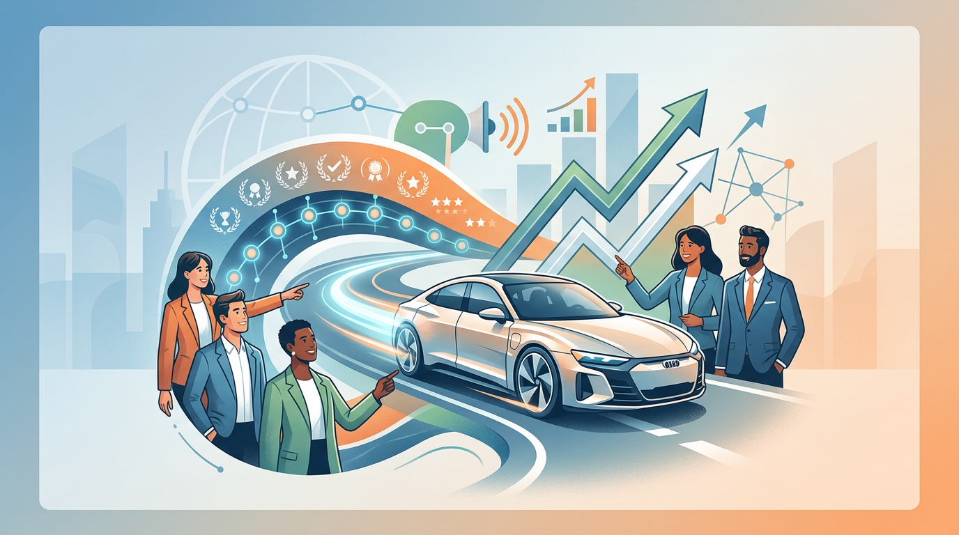 Editorial illustration for article: Ten Great PR Campaigns For Auto Companies