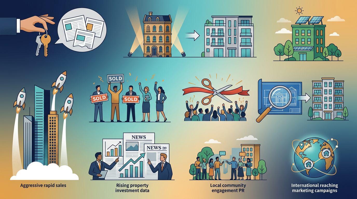 Editorial illustration for article: Ten Great Real Estate PR Campaigns