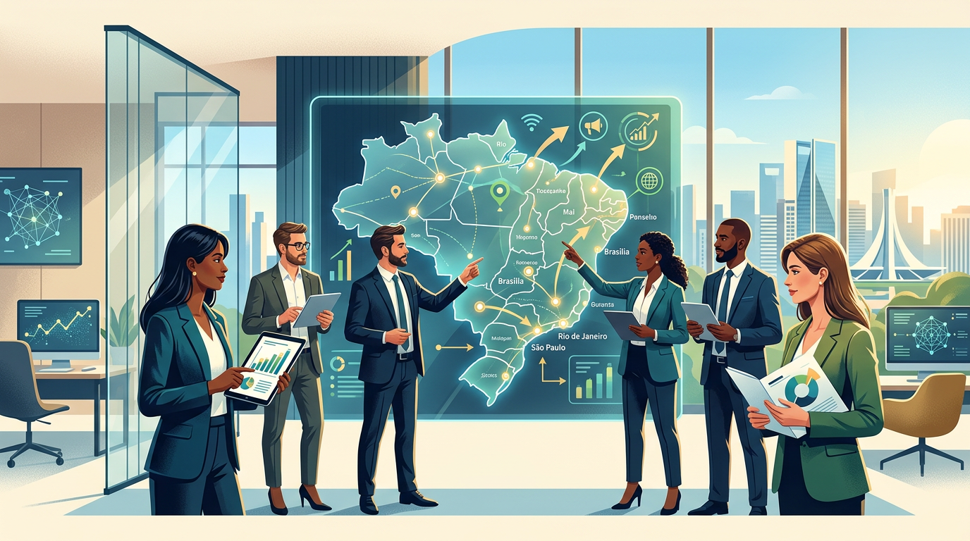 Editorial illustration for article: Prominent Successful Brazil PR Agencies