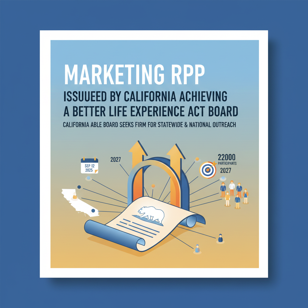 Editorial illustration for article: MARKETING RFP ISSUED BY CALIFORNIA ACHIEVING A BETTER LIFE EXPERIENCE ACT BOARD