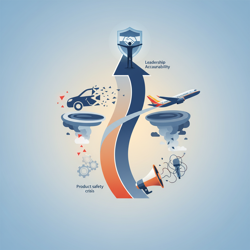 Editorial illustration for article: Crisis PR Done Well: From Product Safety to Public Trust