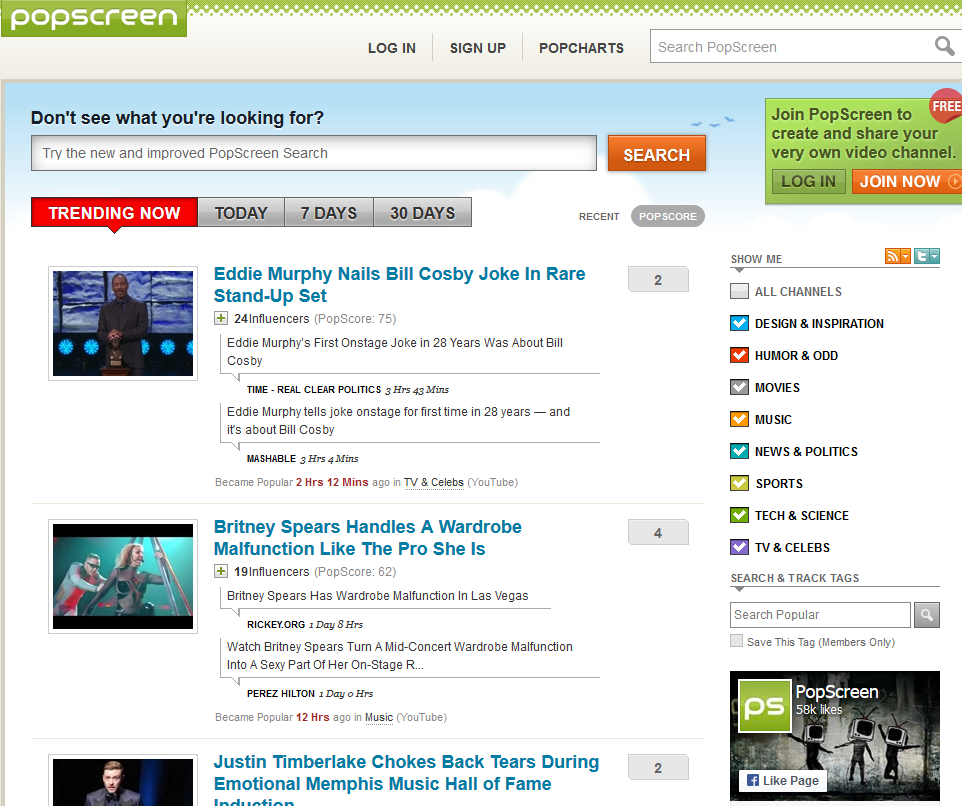 PopScreen - Next Level Online Video Aggregator