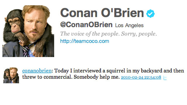 Conan O'Brien and His Monkey in Mission to Conquer Twitter