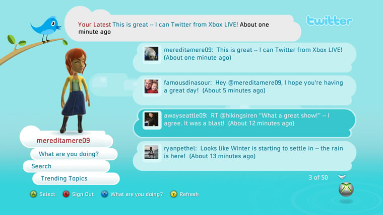 Twitter on Xbox LIVE