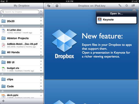 Dropbox for iPad.