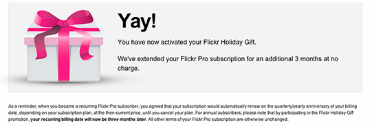 Flickr Gift Accepted