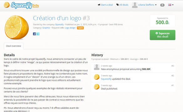 squeezify auction screen