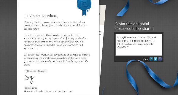 linkedin user letter
