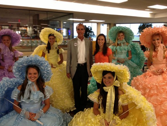 The ladies dressed in costumes, pretty deserves better - courtesy the future mayor's Facebook