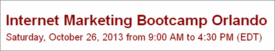 Internet Marketing Bootcamp Orlando