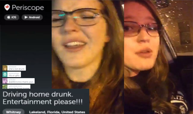 Periscope: High Visibility on Social Media and Drunk Driving Don't Mix