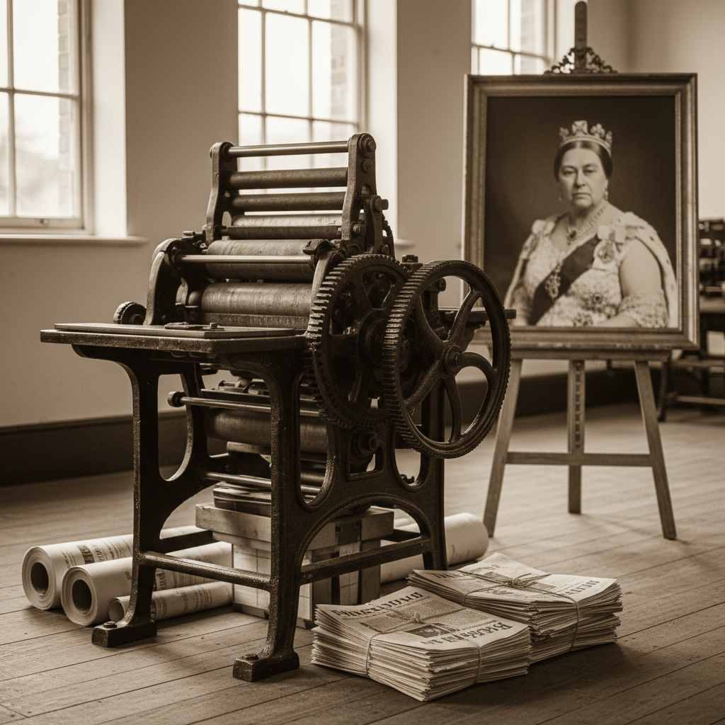 queen victoria in a formal portrait uses early photography for royal pr
