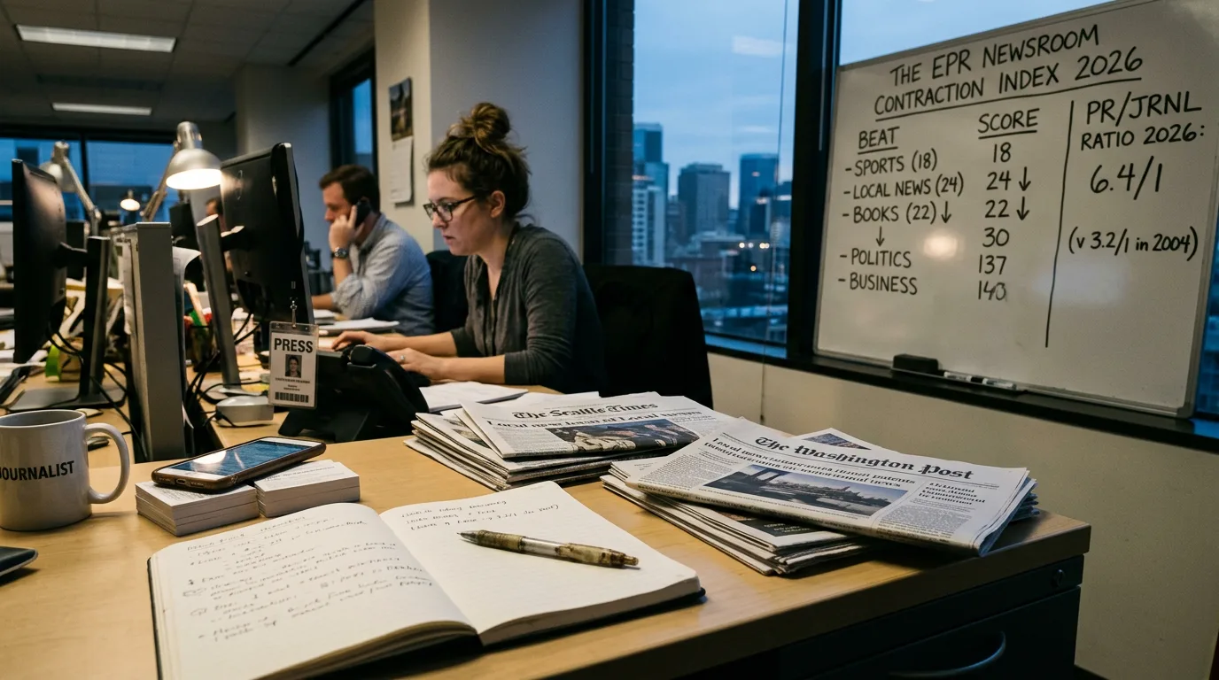 6 PR People for Every Journalist: The EPR Newsroom Contraction Index 2026
