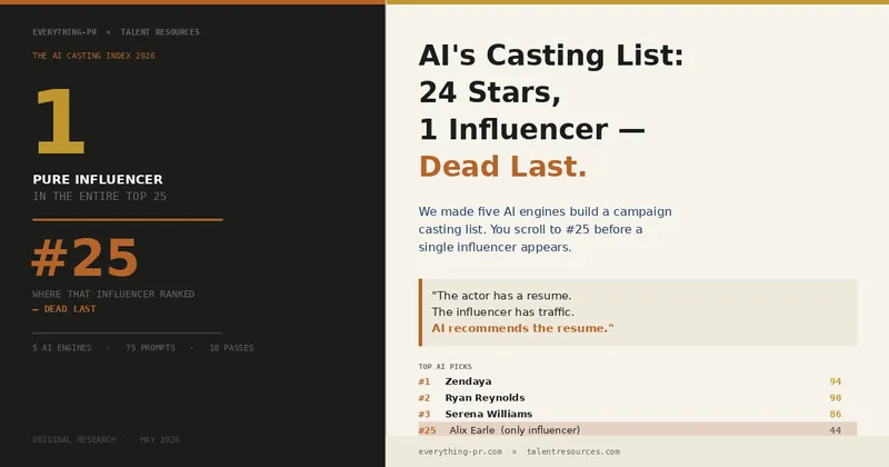 AI Won't Cast Your Influencer The AI Casting Index 2026